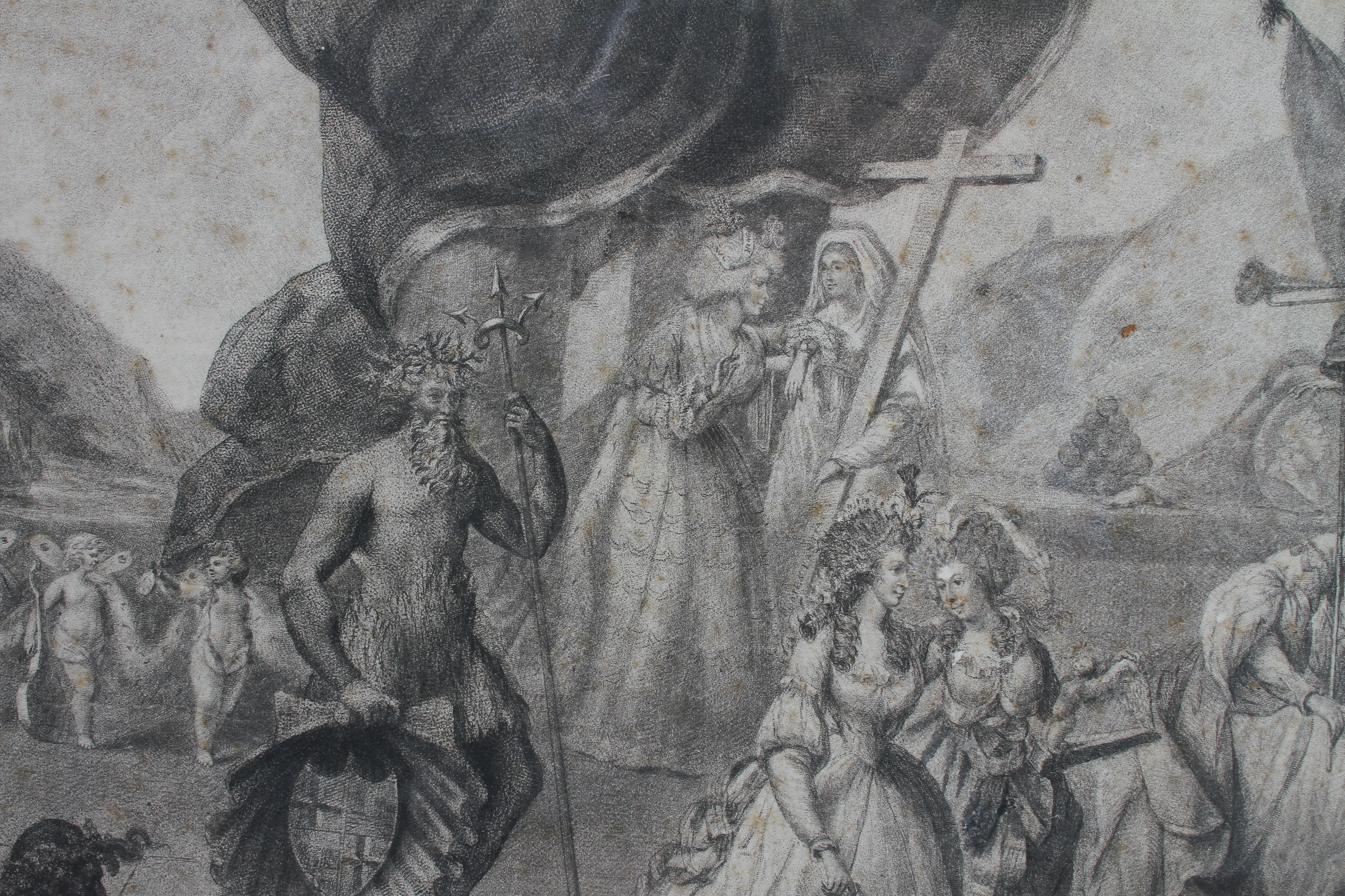 Artwork by Isaac Walter Jenner, Neptune paying his respects to George III, Made of Etching