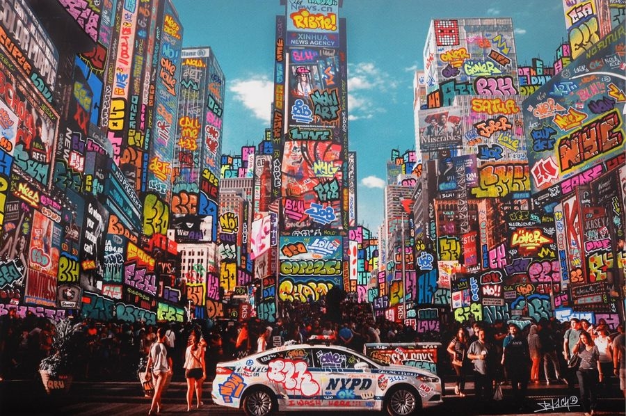 Artwork by Maxim Blachere, NY Police Car, Made of Offset Lithograph On Beaux-Art Paper