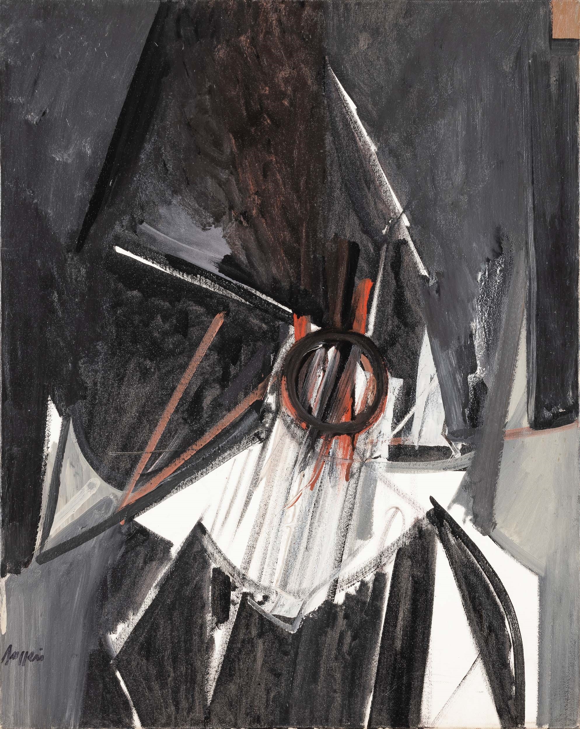 Artwork by Piero Ruggeri, Napoleone nero n. 4, 1970, Made of olio su tela