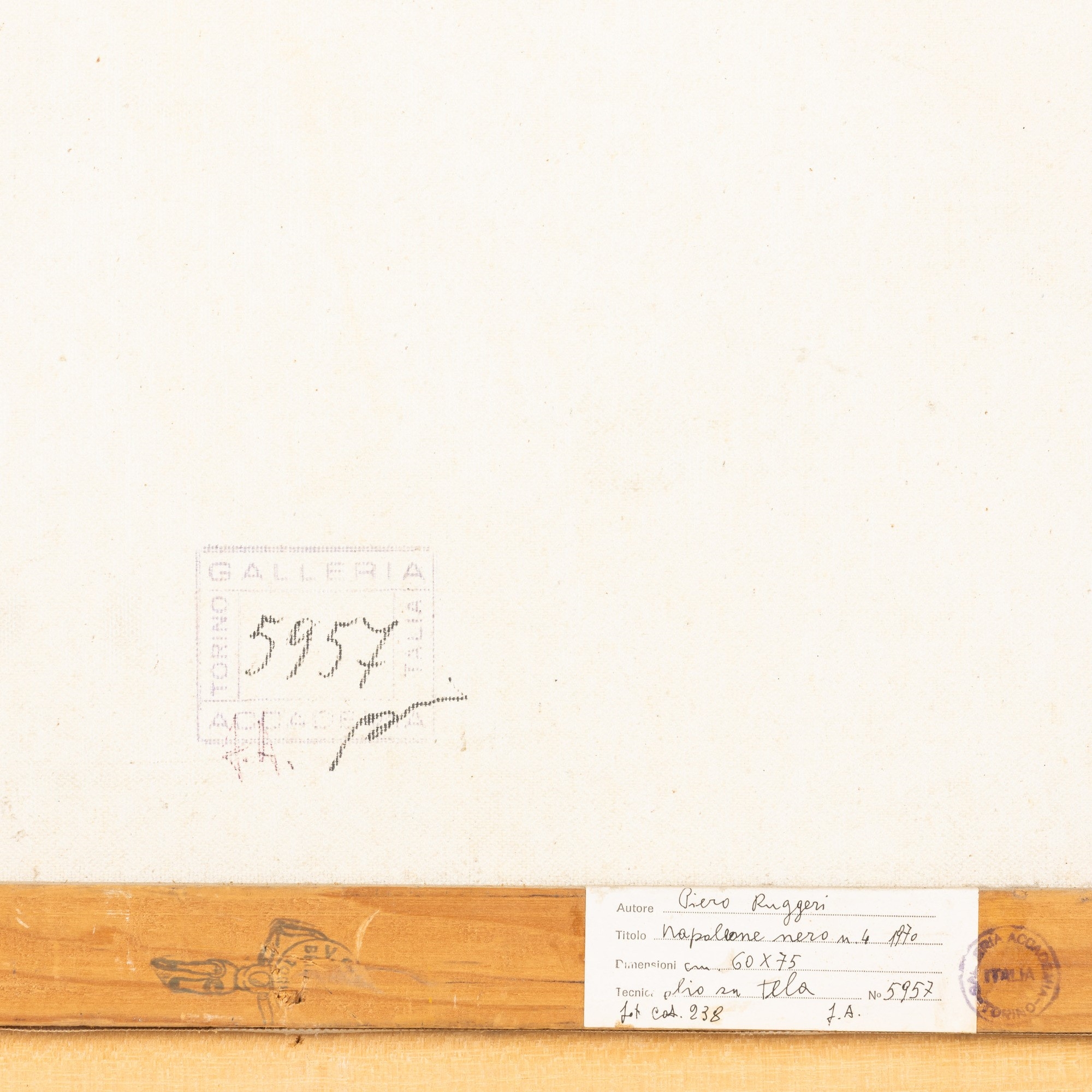 Artwork by Piero Ruggeri, Napoleone nero n. 4, 1970, Made of olio su tela