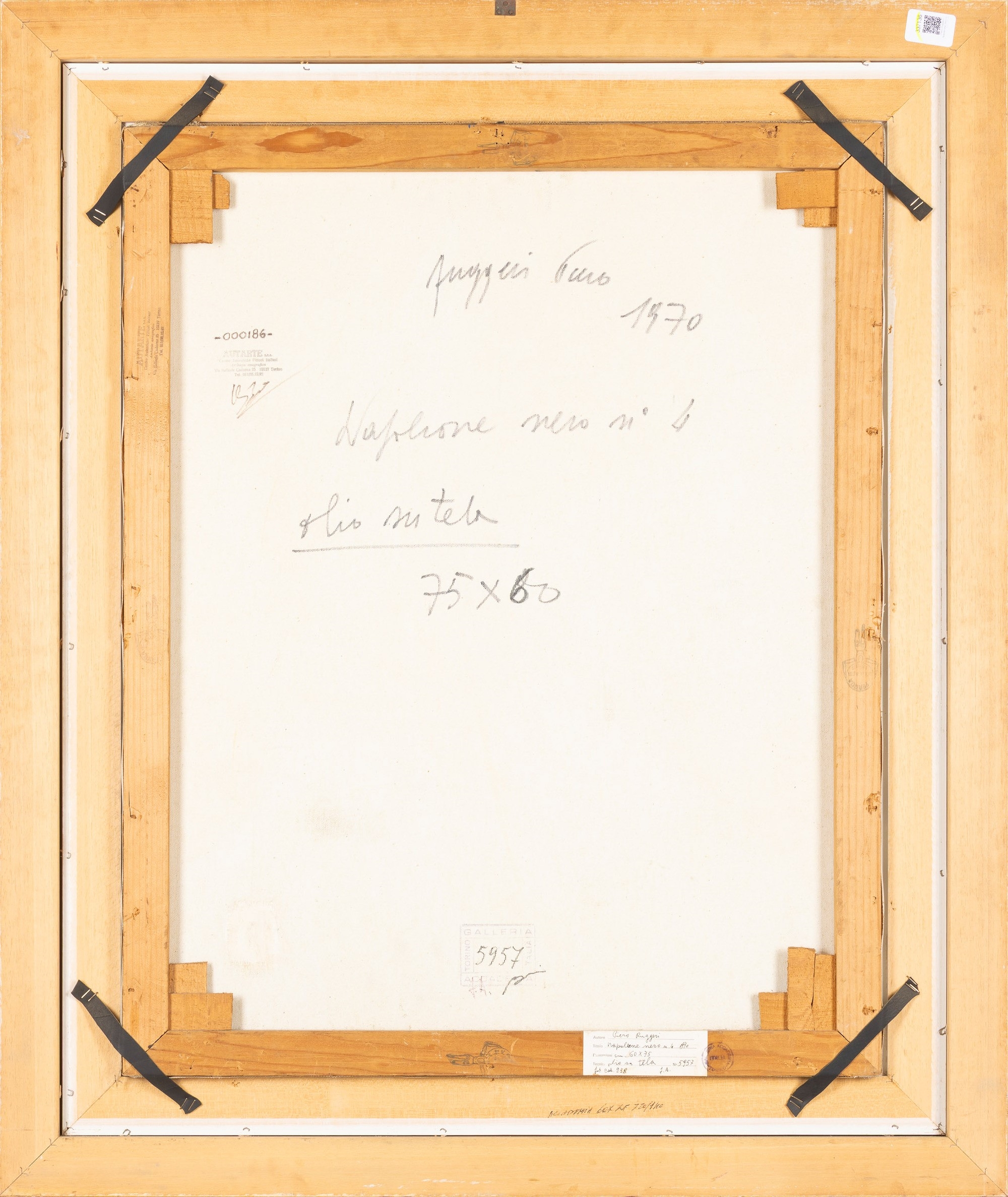 Artwork by Piero Ruggeri, Napoleone nero n. 4, 1970, Made of olio su tela