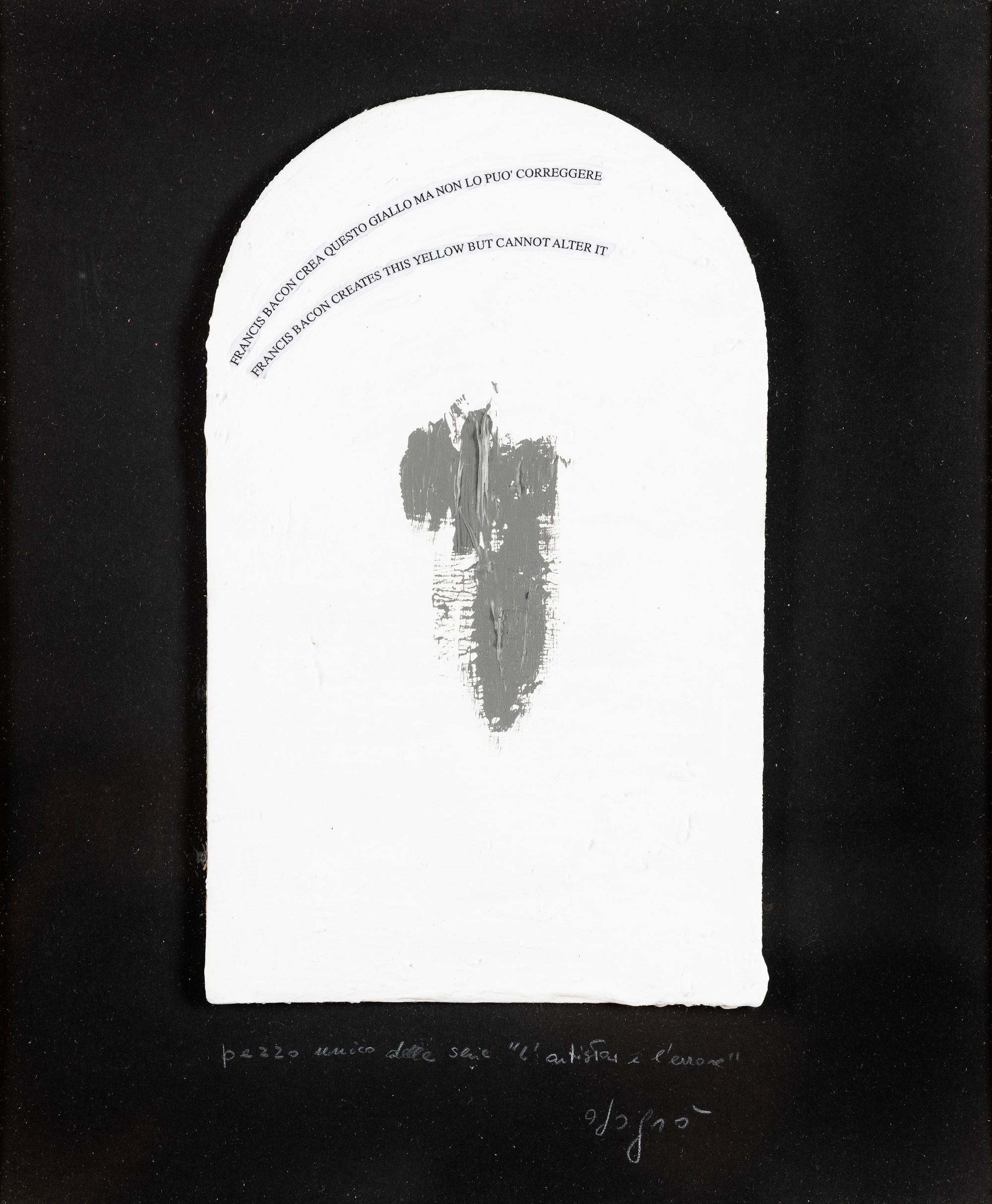 Artwork by Emilio Isgrò, L'artista e l'errore, Made of carton