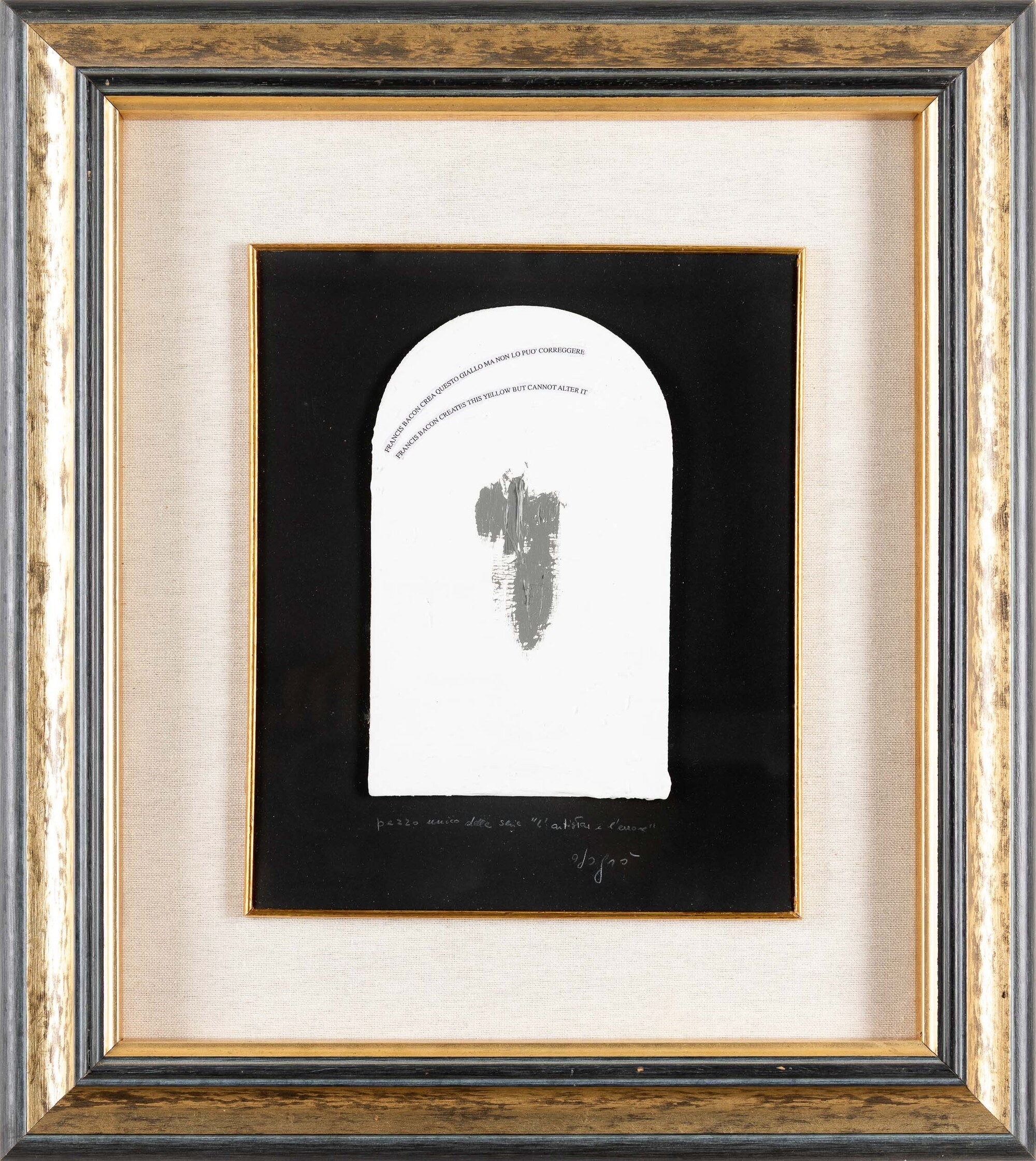 Artwork by Emilio Isgrò, L'artista e l'errore, Made of carton