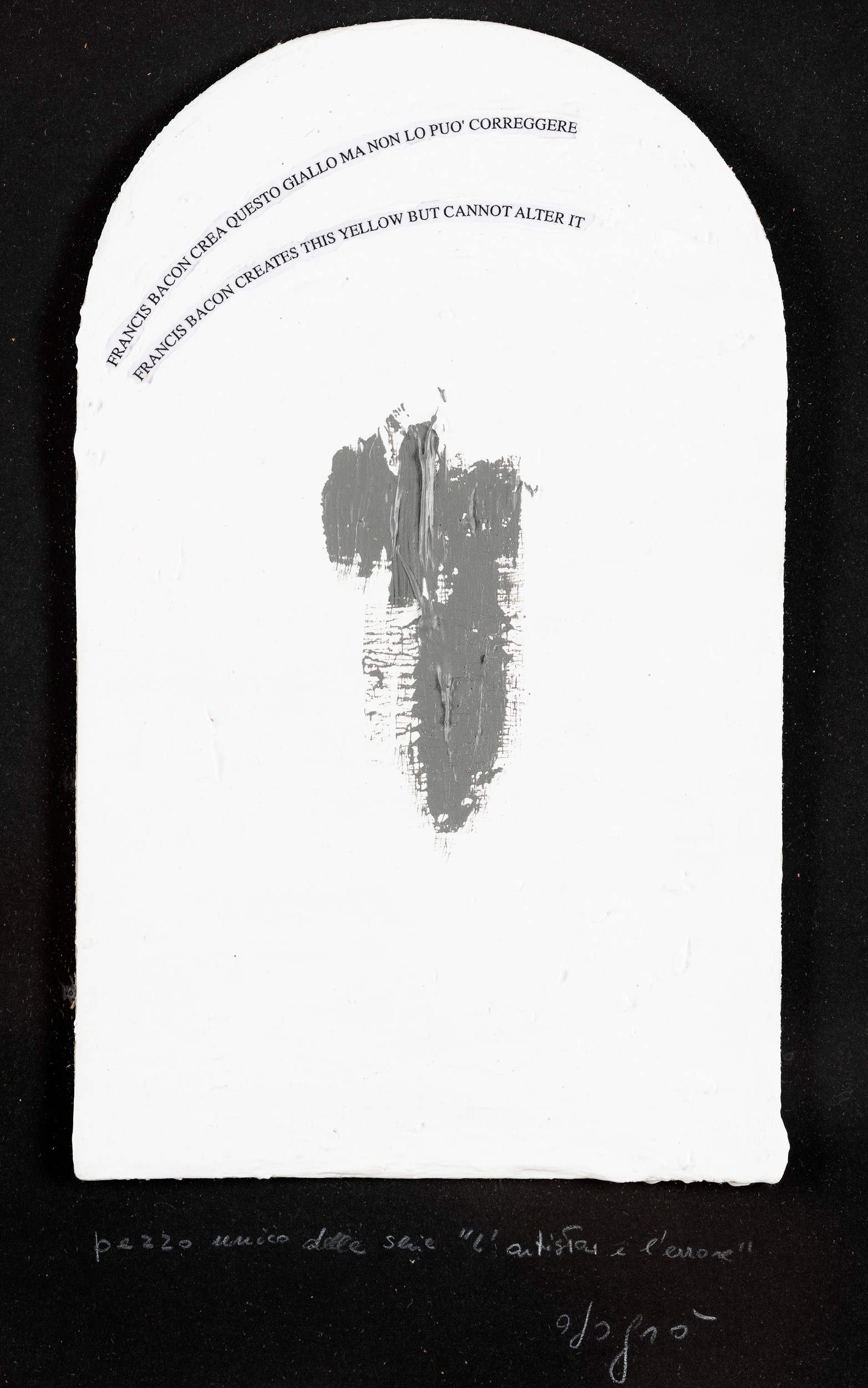 Artwork by Emilio Isgrò, L'artista e l'errore, Made of carton