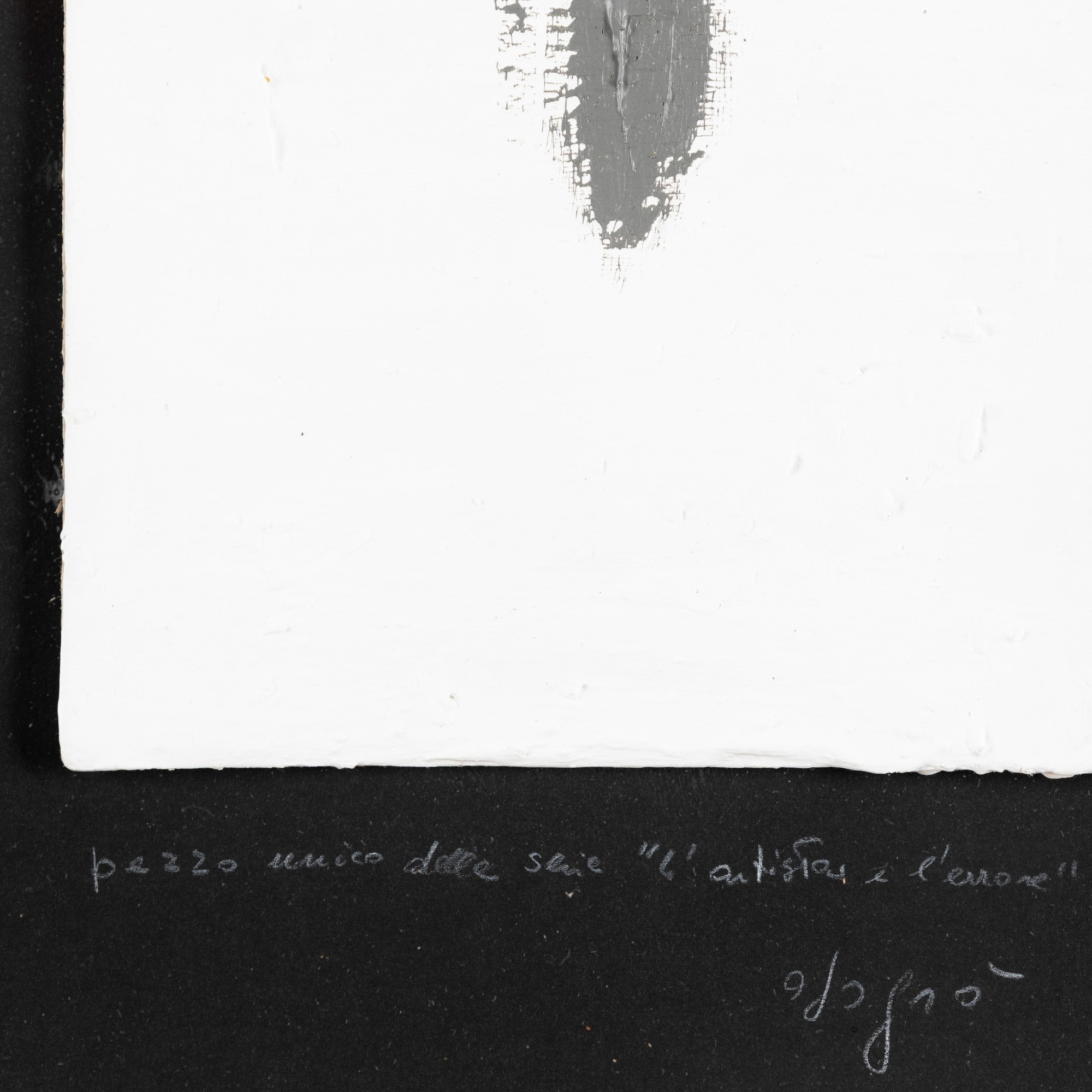 Artwork by Emilio Isgrò, L'artista e l'errore, Made of carton