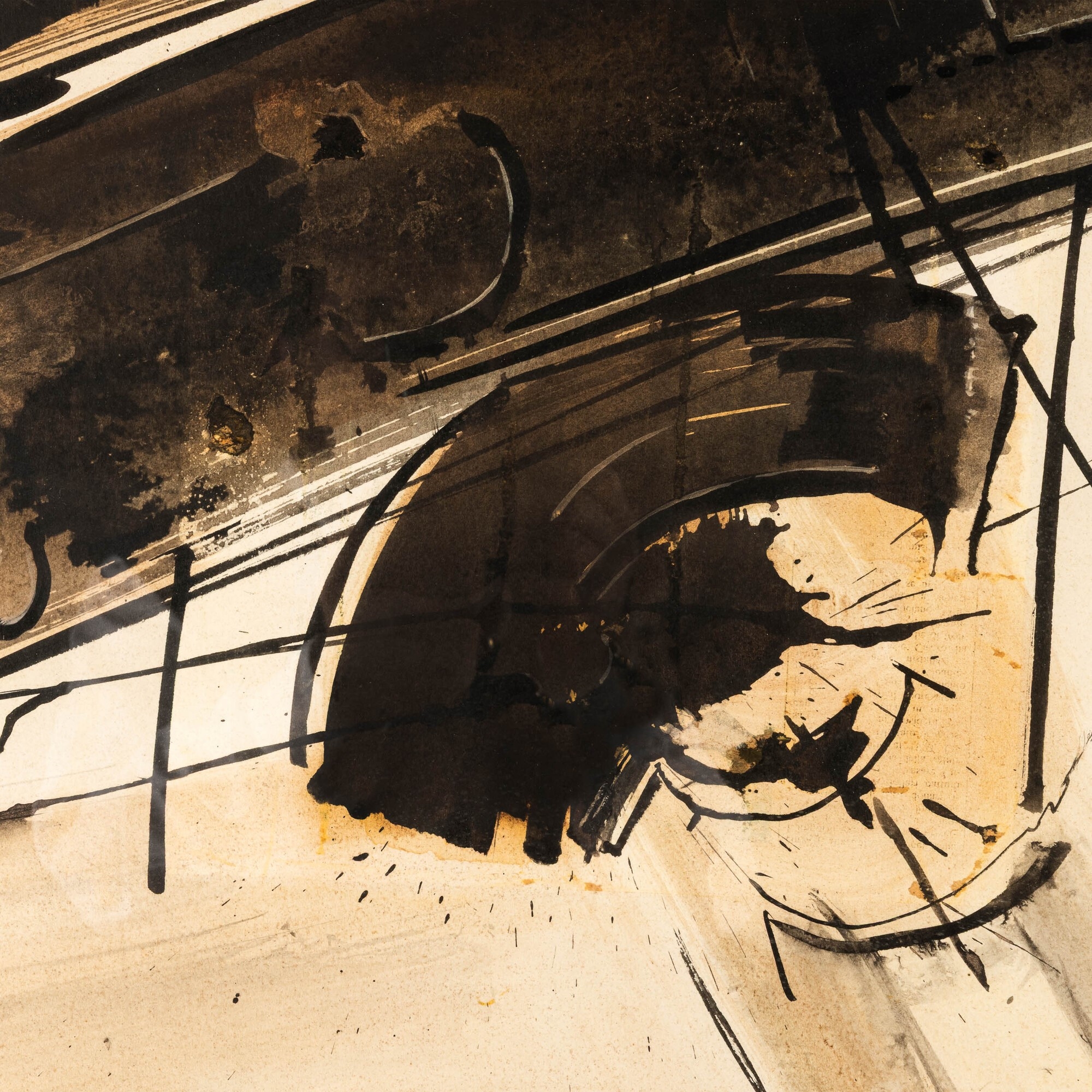 Artwork by Gianni Bertini, Venere al bagno, 1957, Made of Tecnica mista su carta intelata