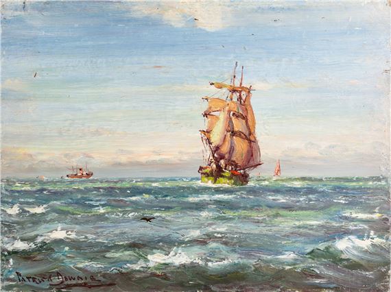 An Old time Brig in a Breeze, Firth of Clyde - Patrick Downie