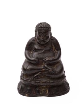 A small Thai bronze figure of Maha Katyayana - Thai School, 19th Century