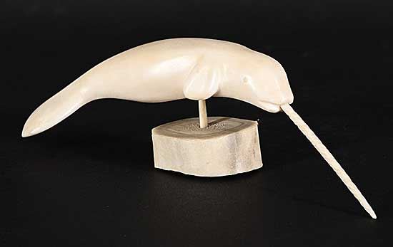 Untitled - Balancing Narwhale - Madeleine Isserkut Kringayark