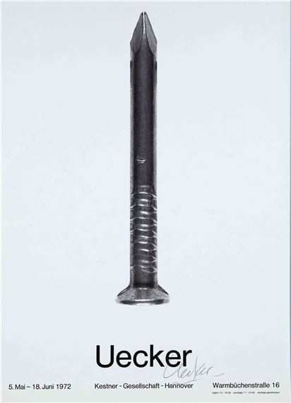 handsigniertes Plakat zur Ausstellung in der Kestner-Gesellschaft 1972 - Günther Uecker