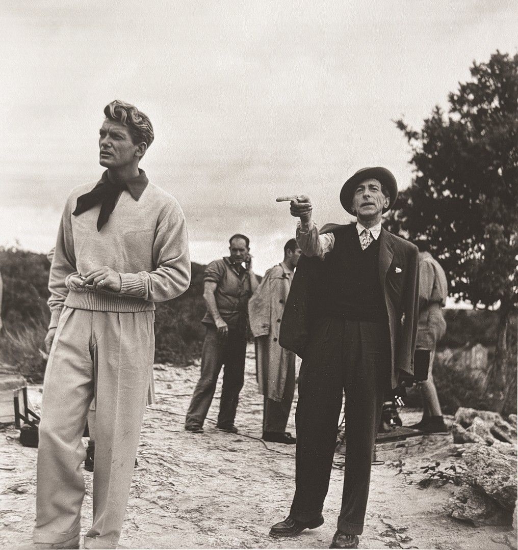 Artwork by Robert Doisneau, Jean Cocteau and Jean Marais on the set of the film "Orphée, Made of Photograph