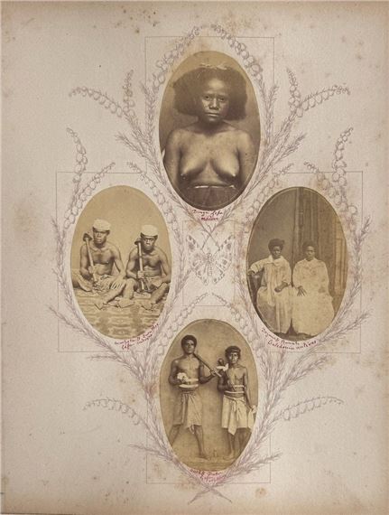 Album featuring numerous portraits of Kanaks and islanders and landscapes of New Caledonia, 1860-1870 - Allan Hughan