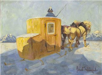 Kutsche im Schnee - Hans Wurffel