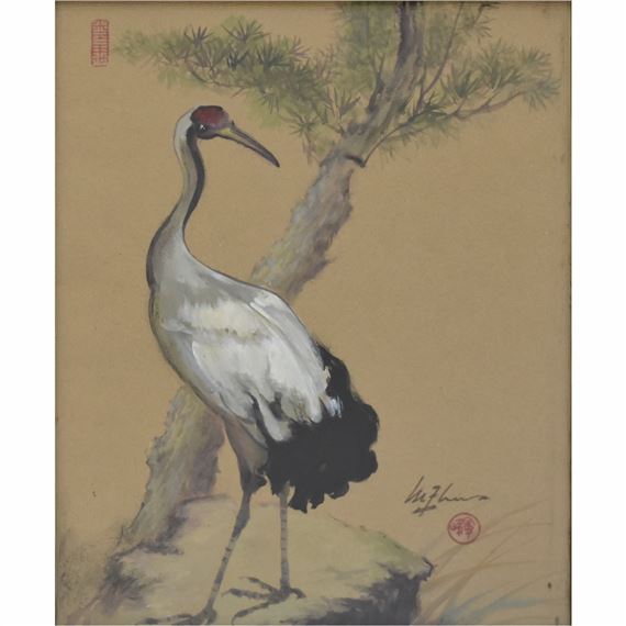 Proud Rooster on a Rock - Lee Man Fong