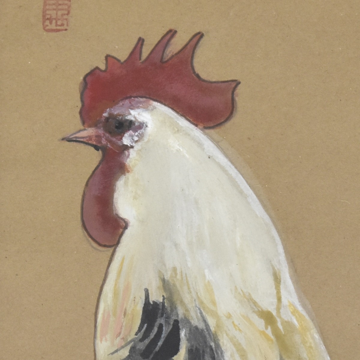 Artwork by Lee Man Fong, Crane Beneath the Pine Tree, Made of Watercolor