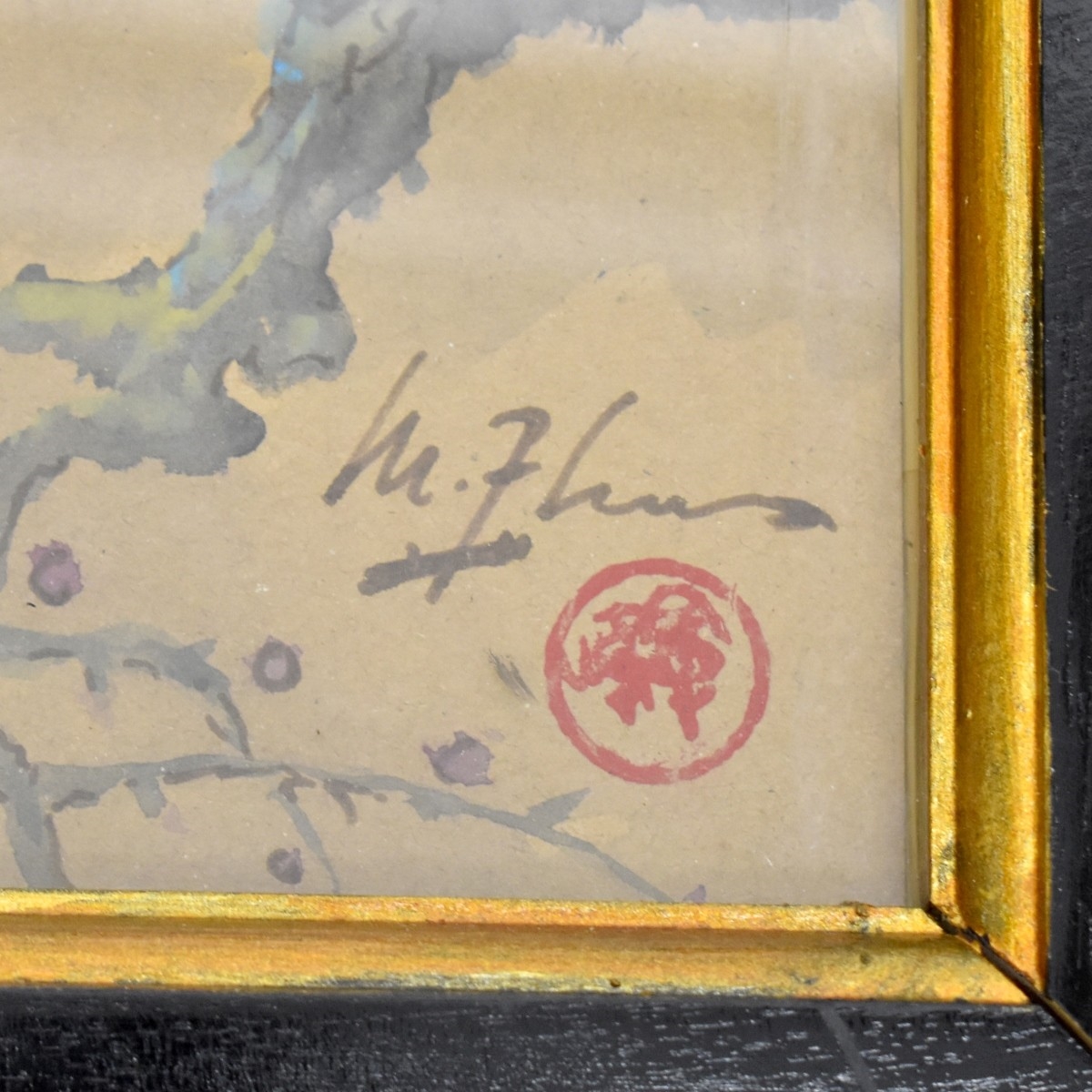 Artwork by Lee Man Fong, Crane Beneath the Pine Tree, Made of Watercolor