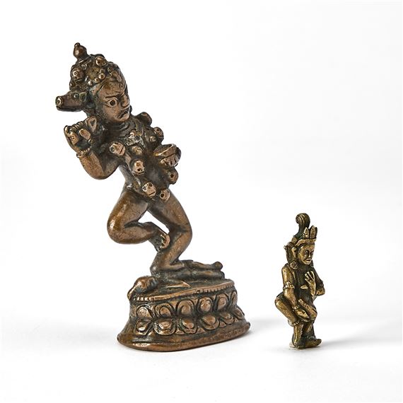 Two Nepalese Bronze Figural Sculptures - Nepalese School, 19th Century