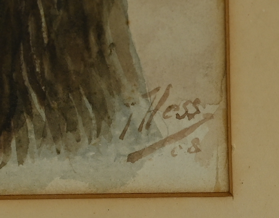 Artwork by J. Hess, MuÅ¾ s dÃ½mkou, Made of watercolor