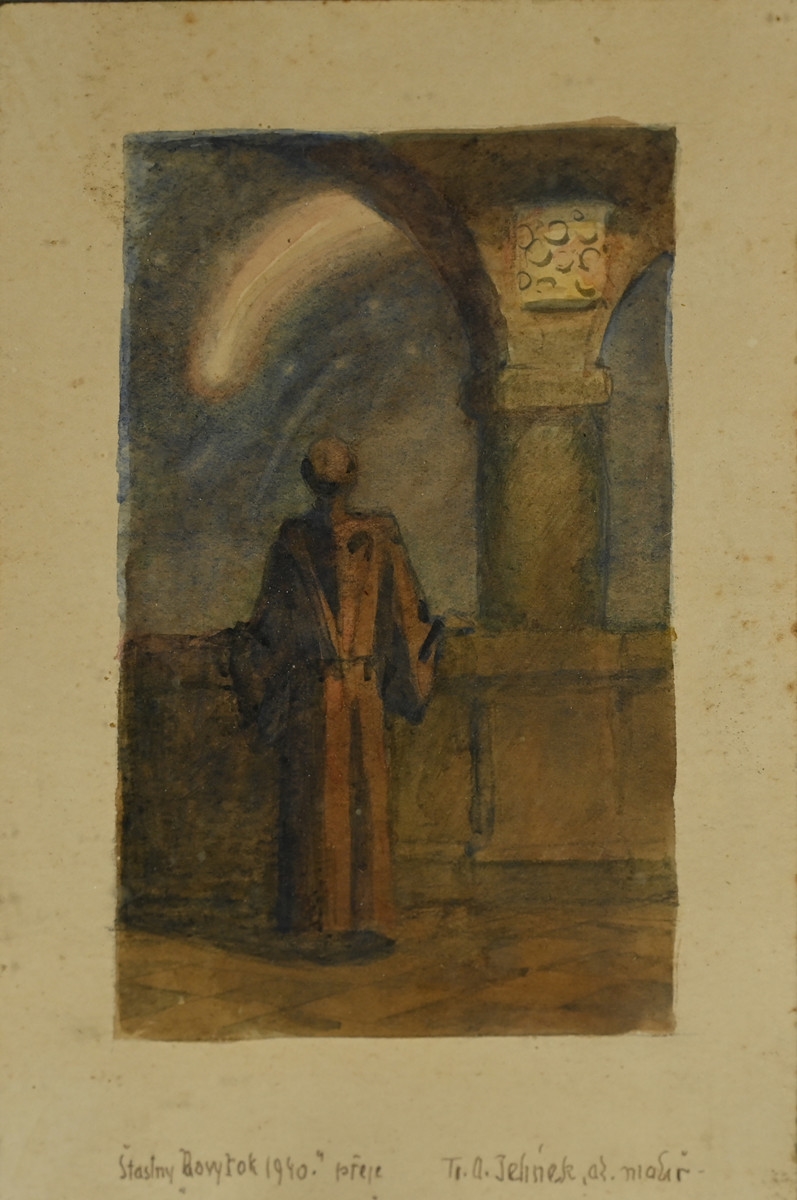 Artwork by František Antonín Jelínek, Kometa, Made of watercolor