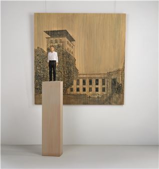 Radio Luxembourg et homme noir& blanc - Stephan Balkenhol