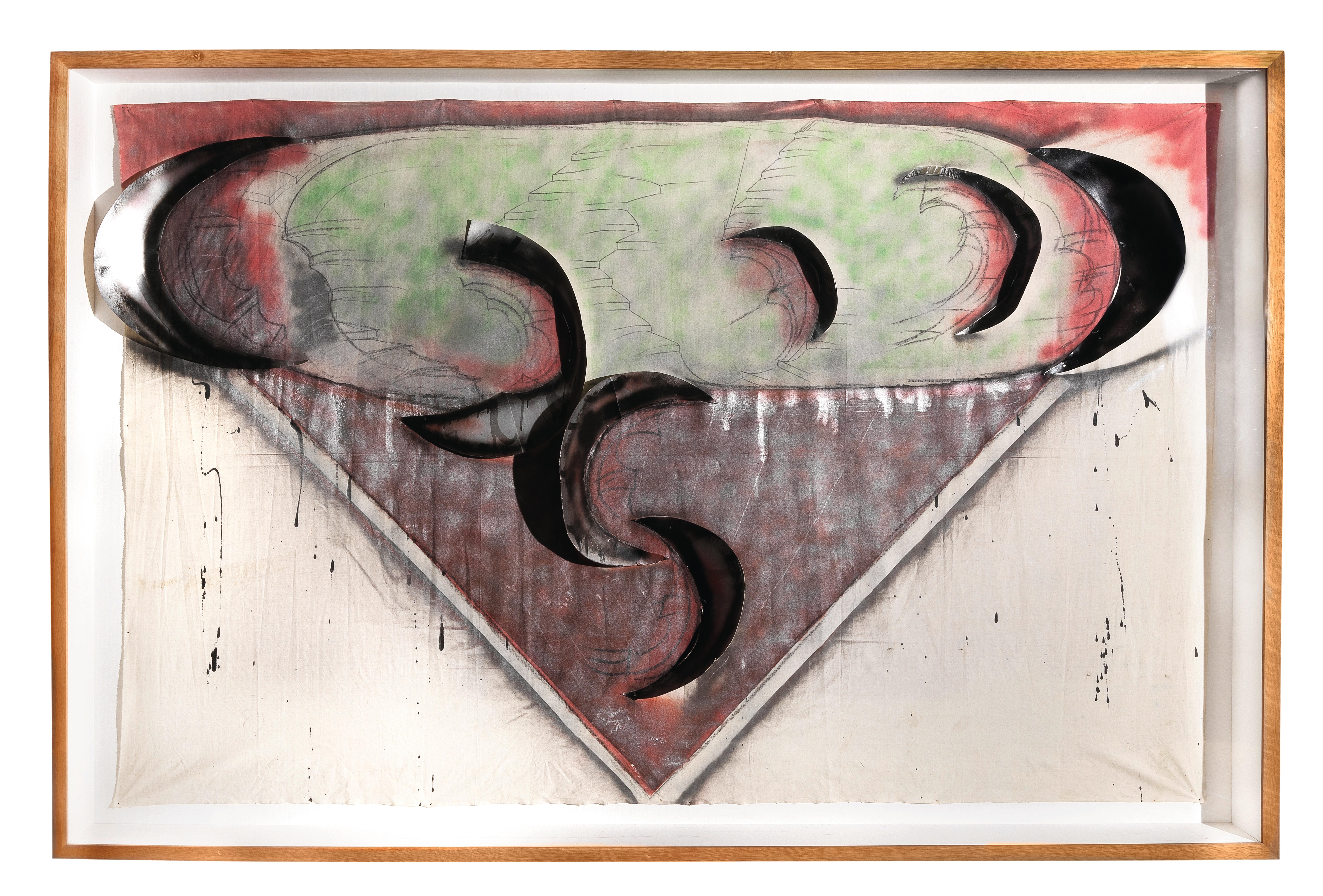 Artwork by Mario Merz, Untitled (Langer nr 48, Made of Mixed Media, Graphite, Pigment, Cardboard On Canvas