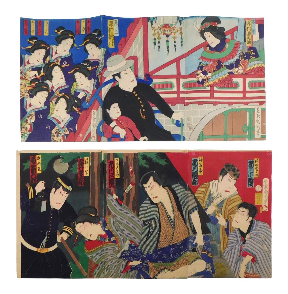 Toyohara Kunichika | Two triptychs | MutualArt