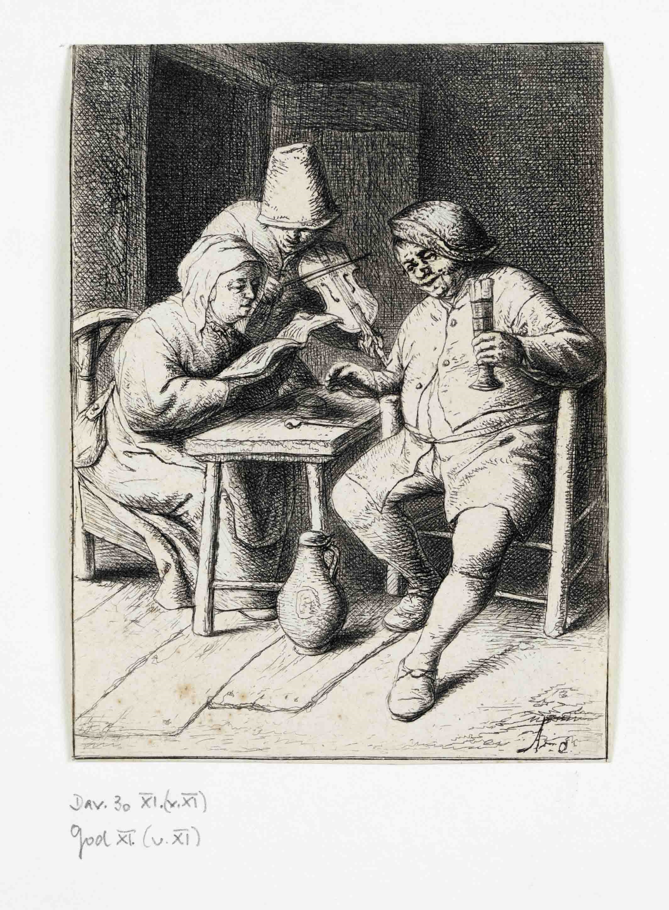 Artwork by Adriaen van Ostade, Das Konzert, Made of etching