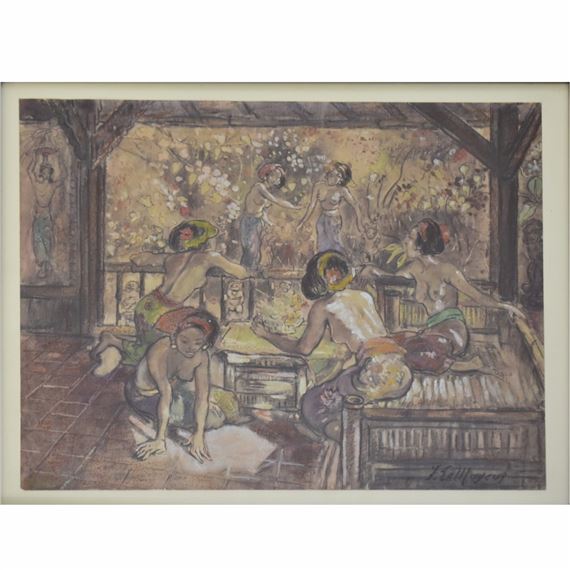 Women Gather at Bale Bengong - Adrien Jean Le Mayeur de Merprés