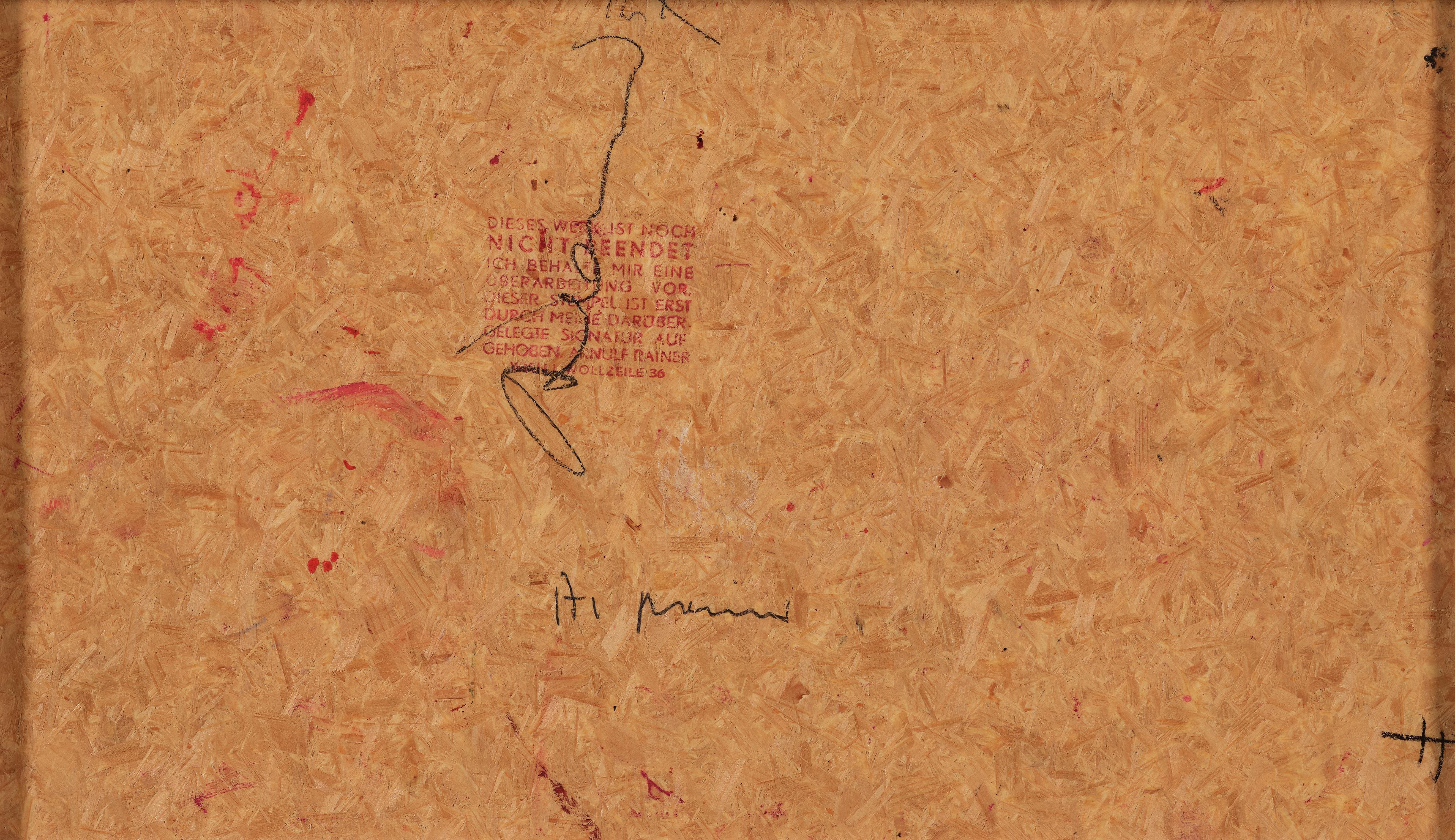 Artwork by Arnulf Rainer, Total Repainting in red (Zumalung, Made of Oil On Hardboard