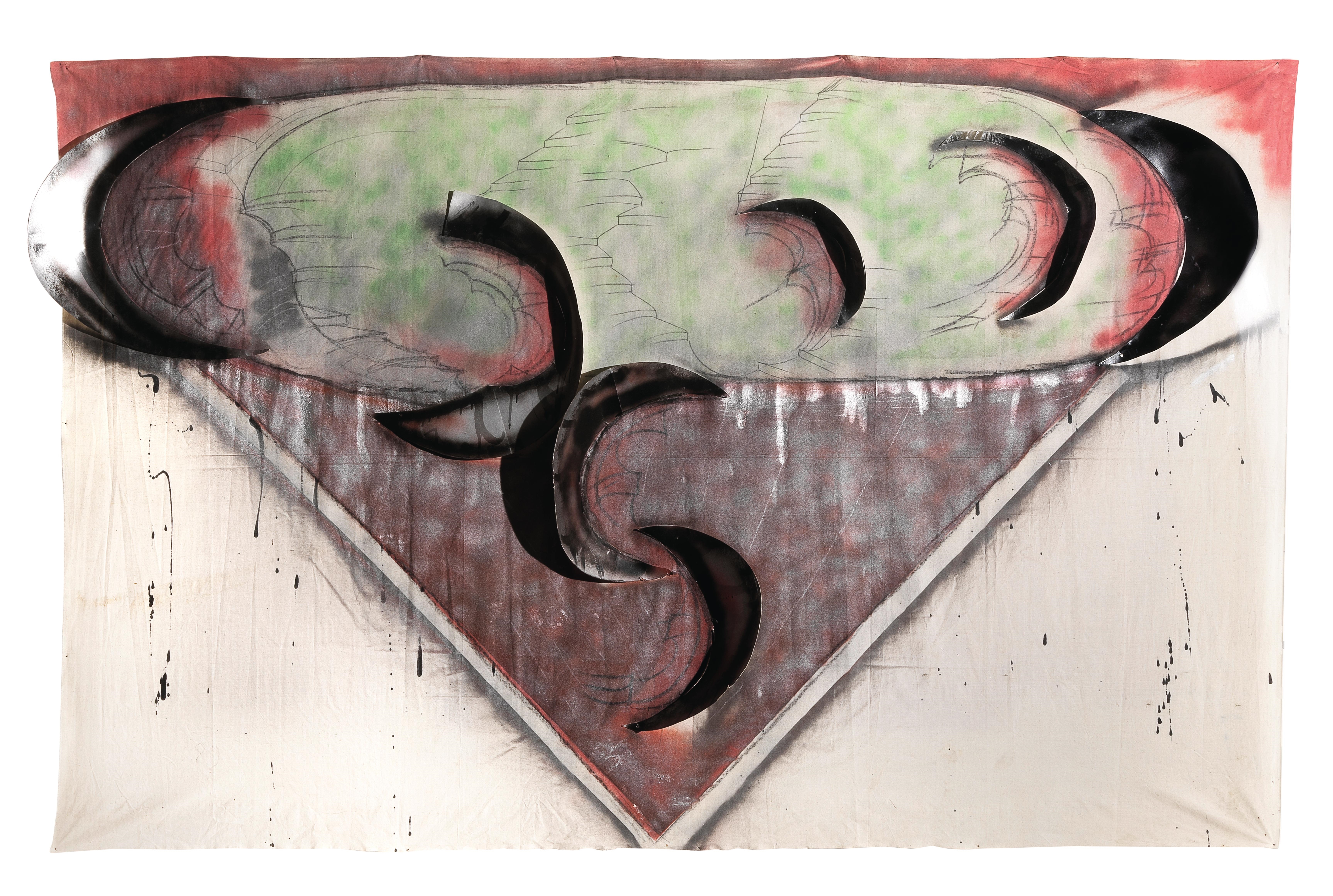 Artwork by Mario Merz, Untitled (Langer nr 48, Made of Mixed Media, Graphite, Pigment, Cardboard On Canvas