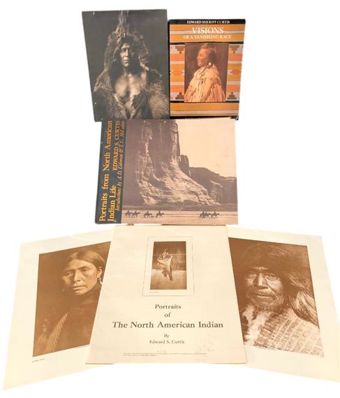 Six Edward Curtis Prints And Three Edward Curtis Books - Edward S. Curtis