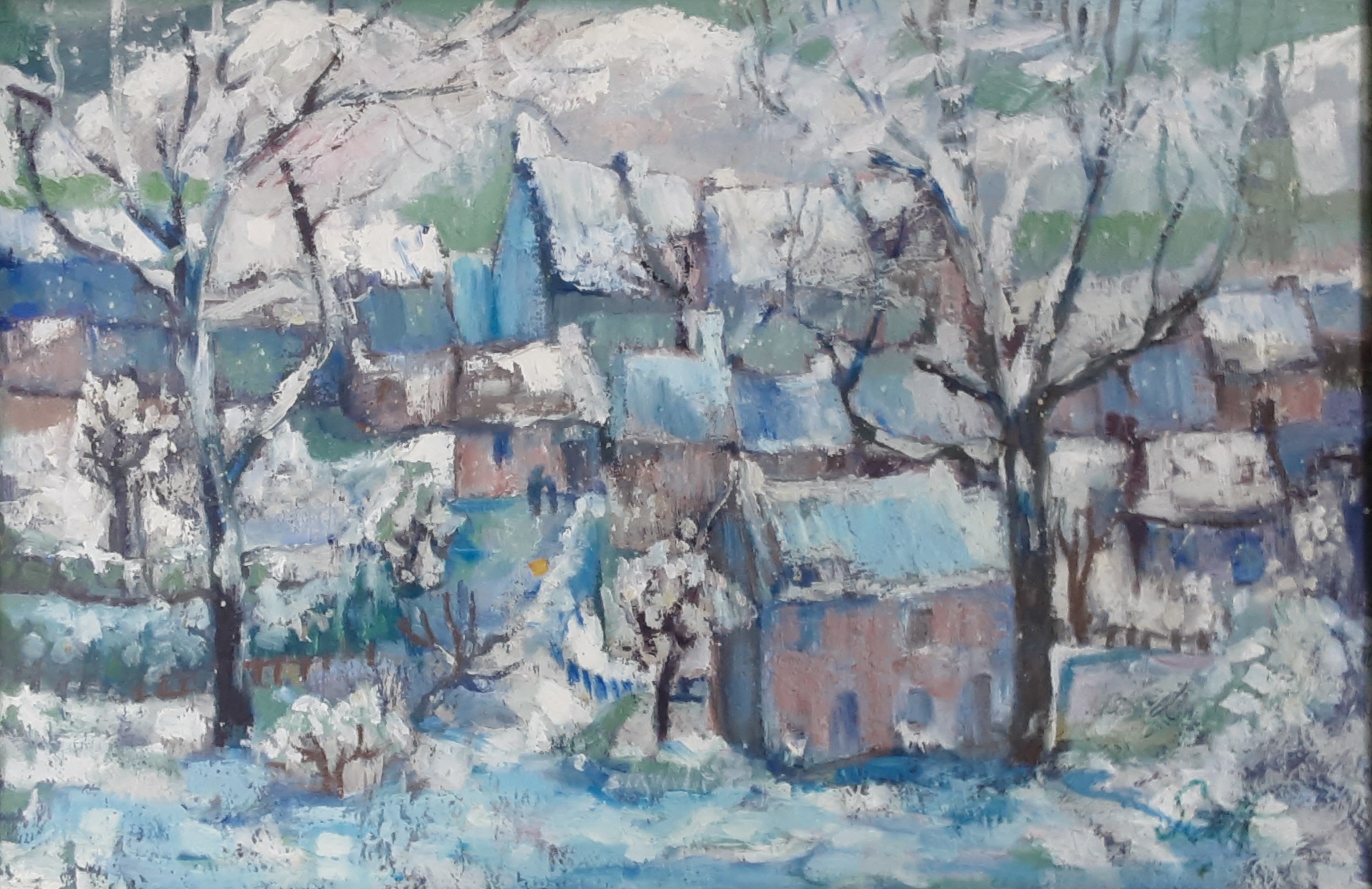 Freida Marion Scott | VILLAGE IN SNOW | MutualArt
