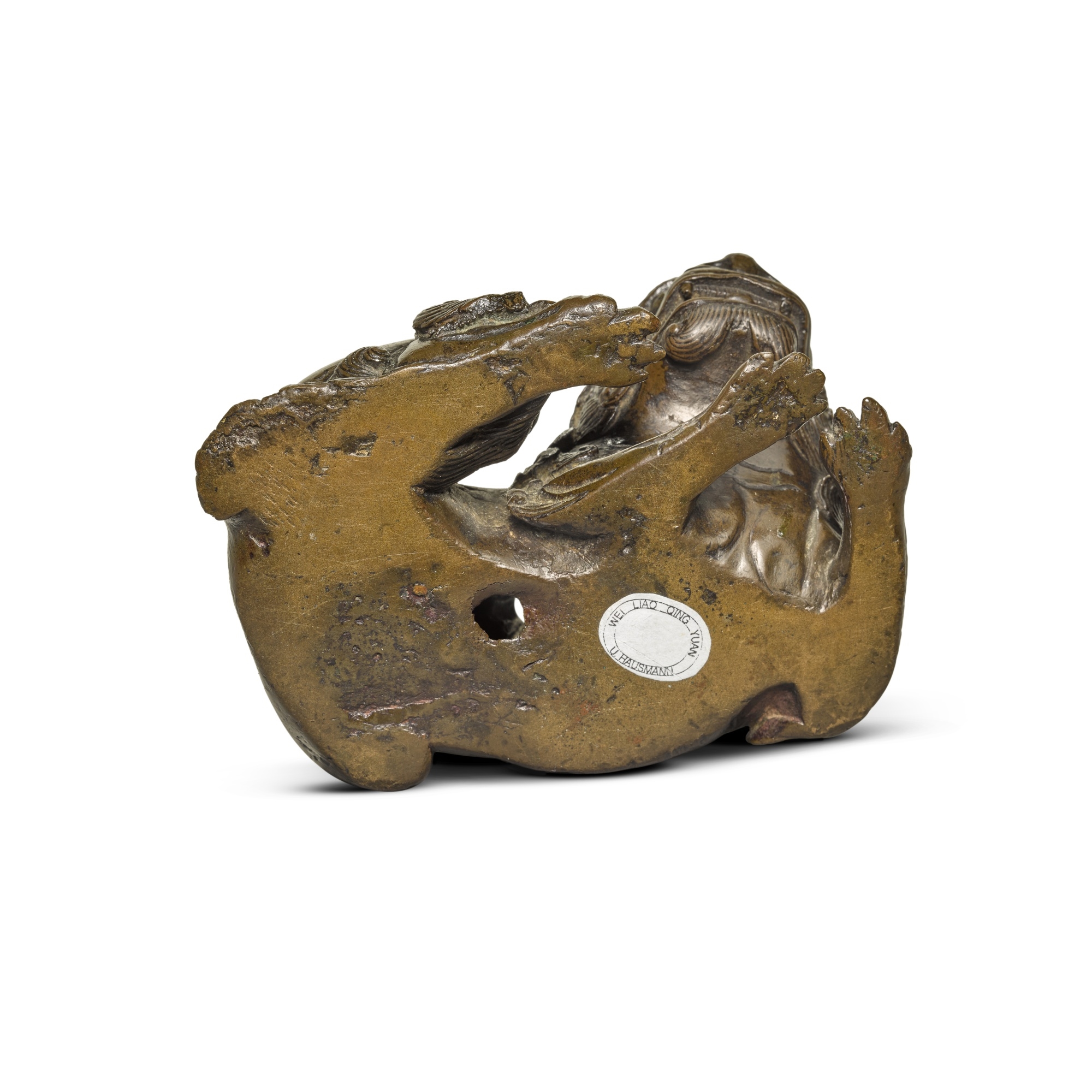 Artwork by Chinese School, A 'lion' water dropper, Made of Bronze