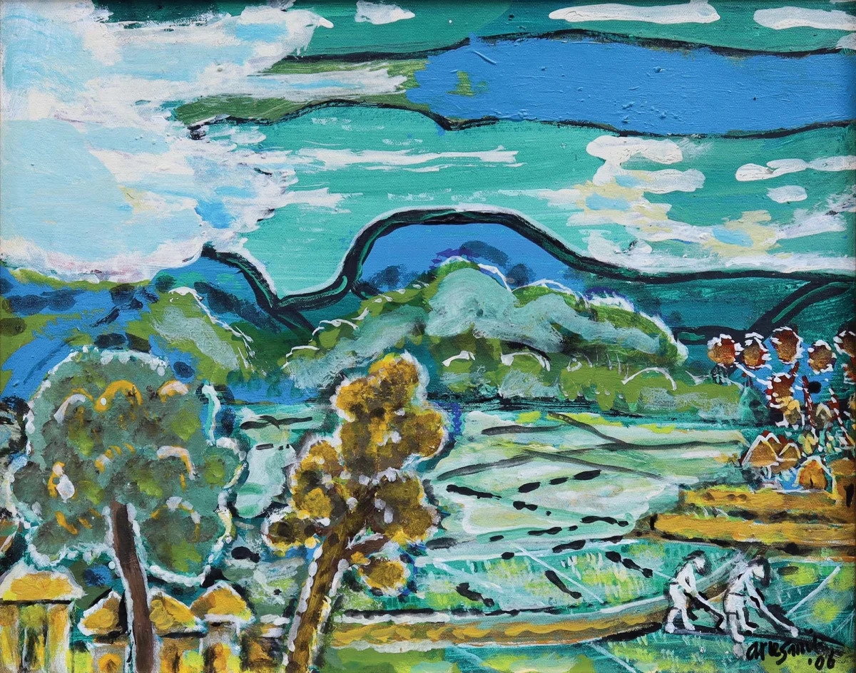 Arie Smit | Landscape with Wet Rice Fields (2006) | MutualArt