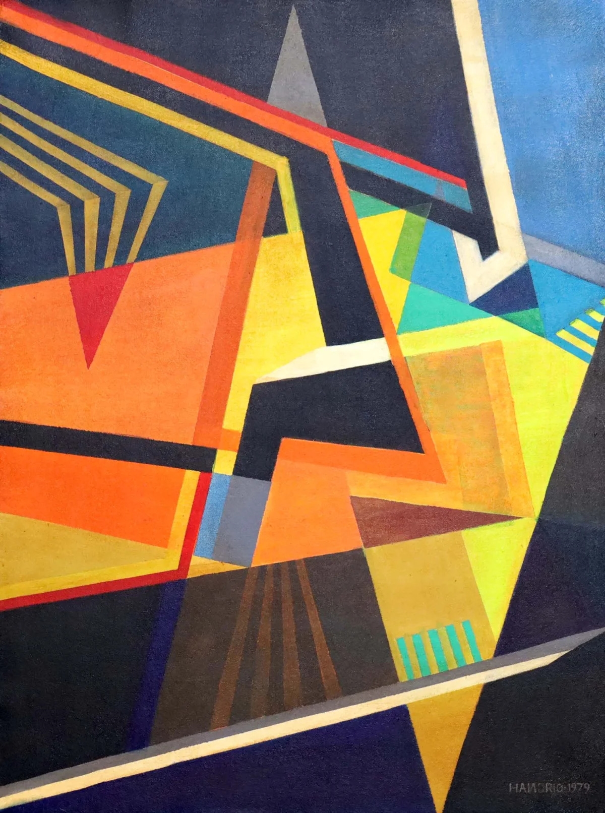 Handrio | Refraction of Yellow and Orange Composition (1979) | MutualArt