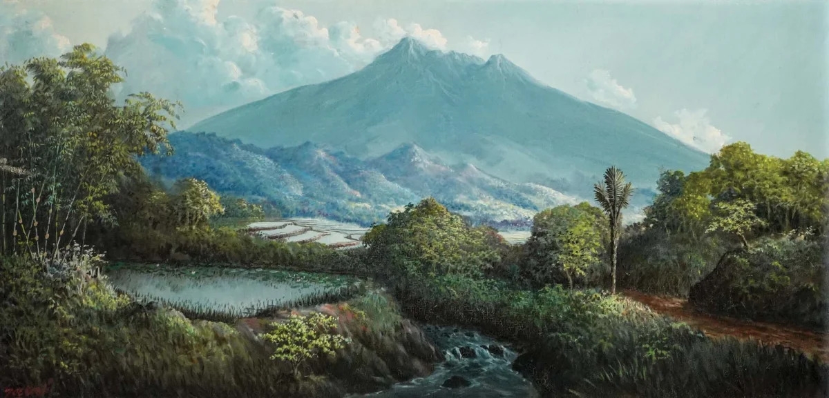 Artwork by Soekardji, Landscape, Made of Oil On Canvas