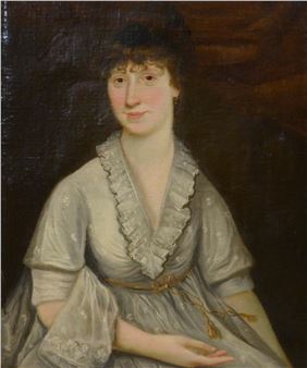 pair of portraits, William and Jane Wright Tibbits - English School