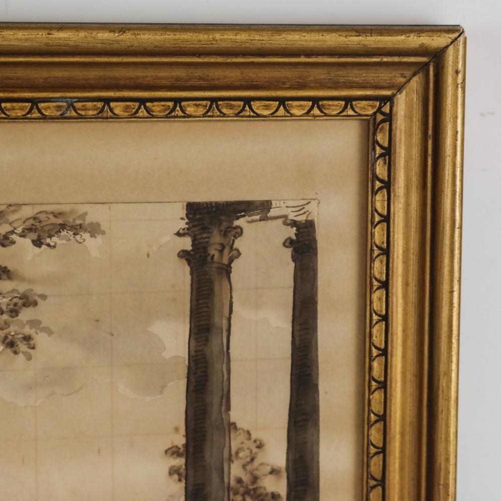 Artwork by Francesco Guardi, Landscape Study, Made of Ink On Paper