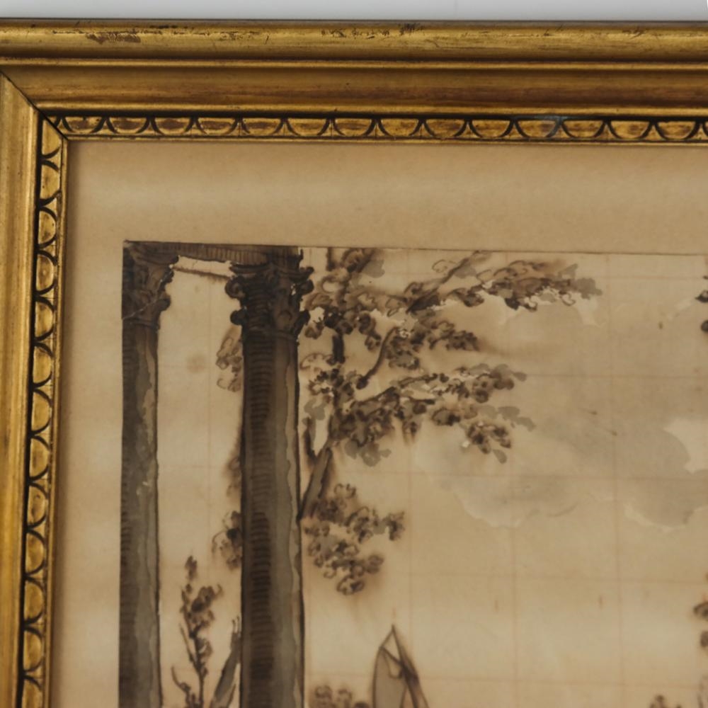 Artwork by Francesco Guardi, Landscape Study, Made of Ink On Paper