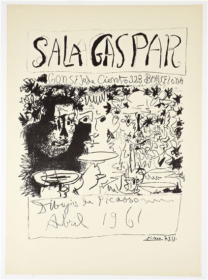 Dibujos 1961 Barcelona Exhibition Litho Poster - Pablo Picasso