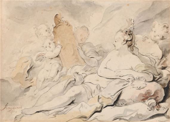 Psyche's toilette by Jean-Honoré Fragonard, 1750