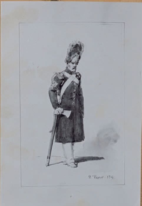 Artwork by Horace Vernet, Untitled, Made of Pen, Black Ink And Watercolor