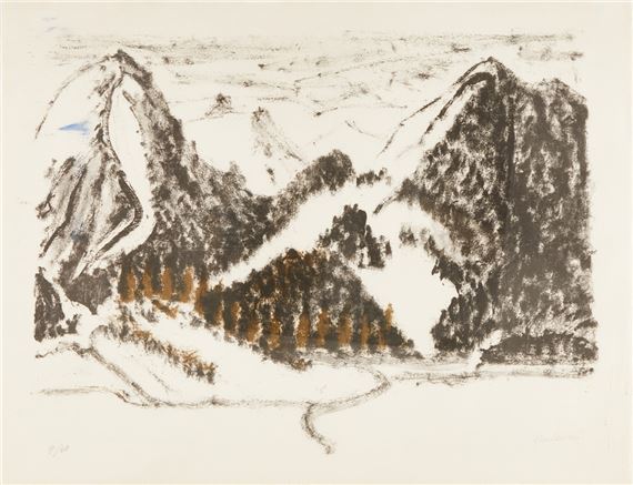 Berge im Allgäu by Erich Heckel, 1967