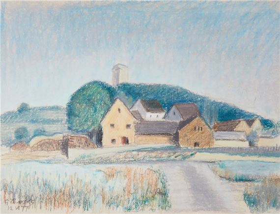 Landschaft mit Häusern - Gerhard Marcks