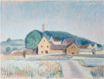 Landschaft mit Häusern