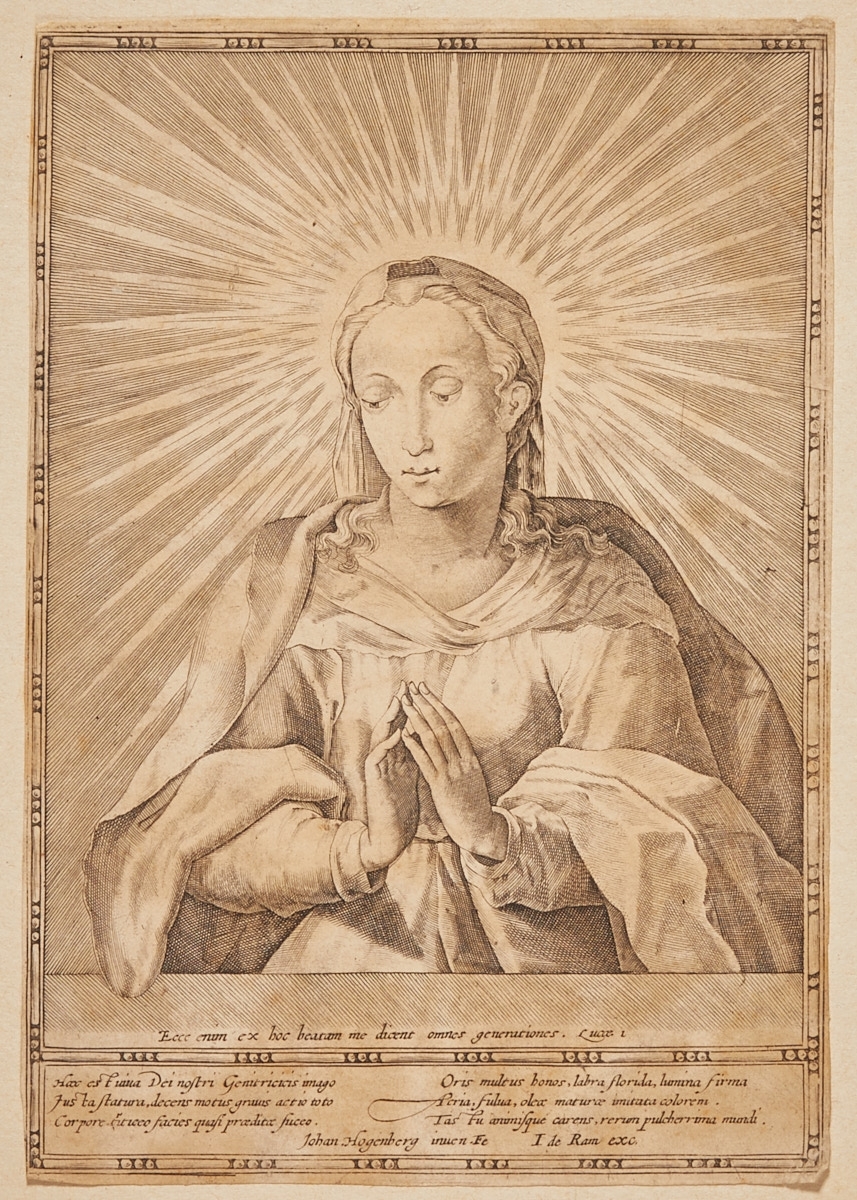 Artwork by Hans Hogenberg ll, Mariendarstellung, Made of copperplate engraving on paper