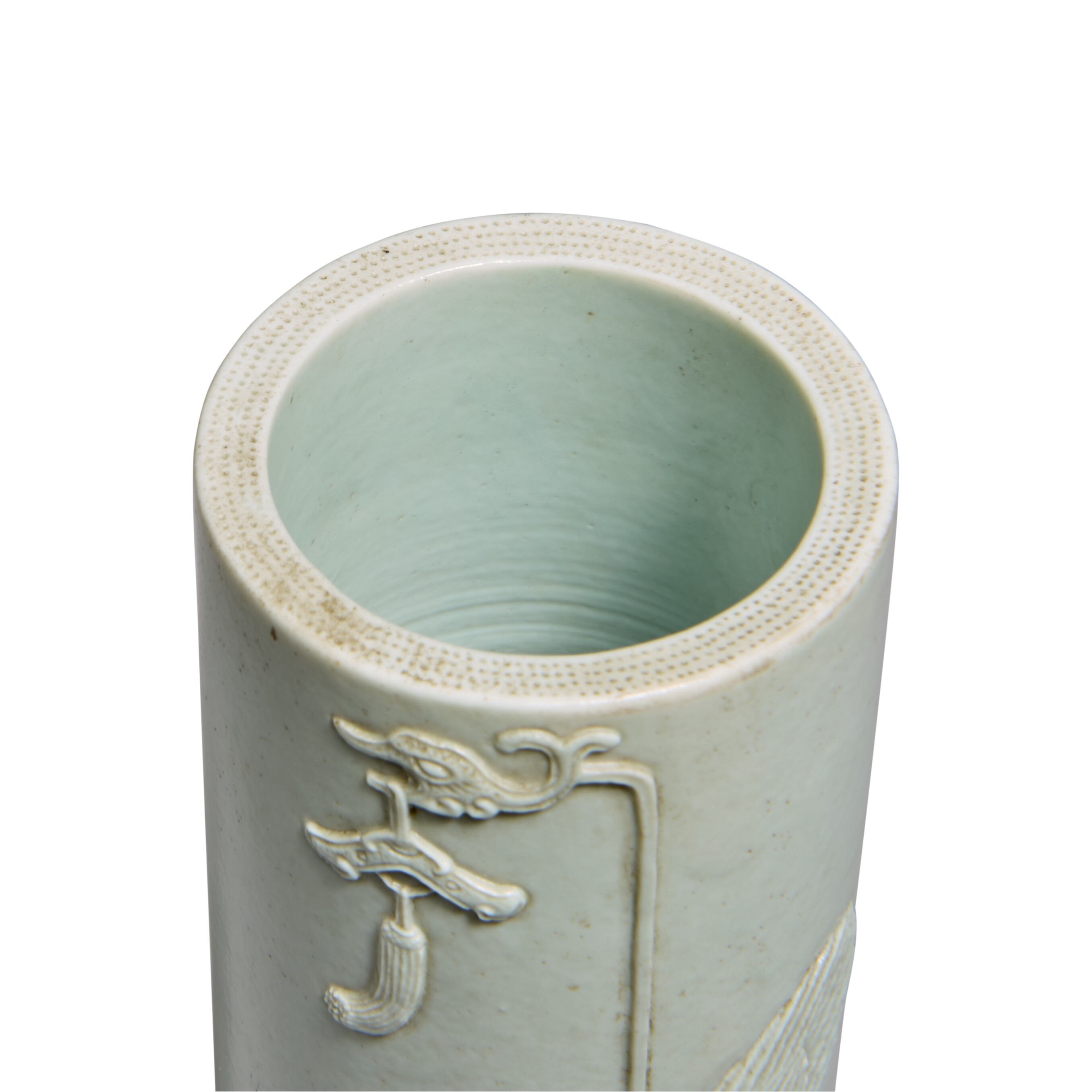Artwork by Chinese School, 19th Century, A WHITE-GLAZED SLENDER CYLINDRICAL 'COURT LADY' BRUSH POT, BITONG