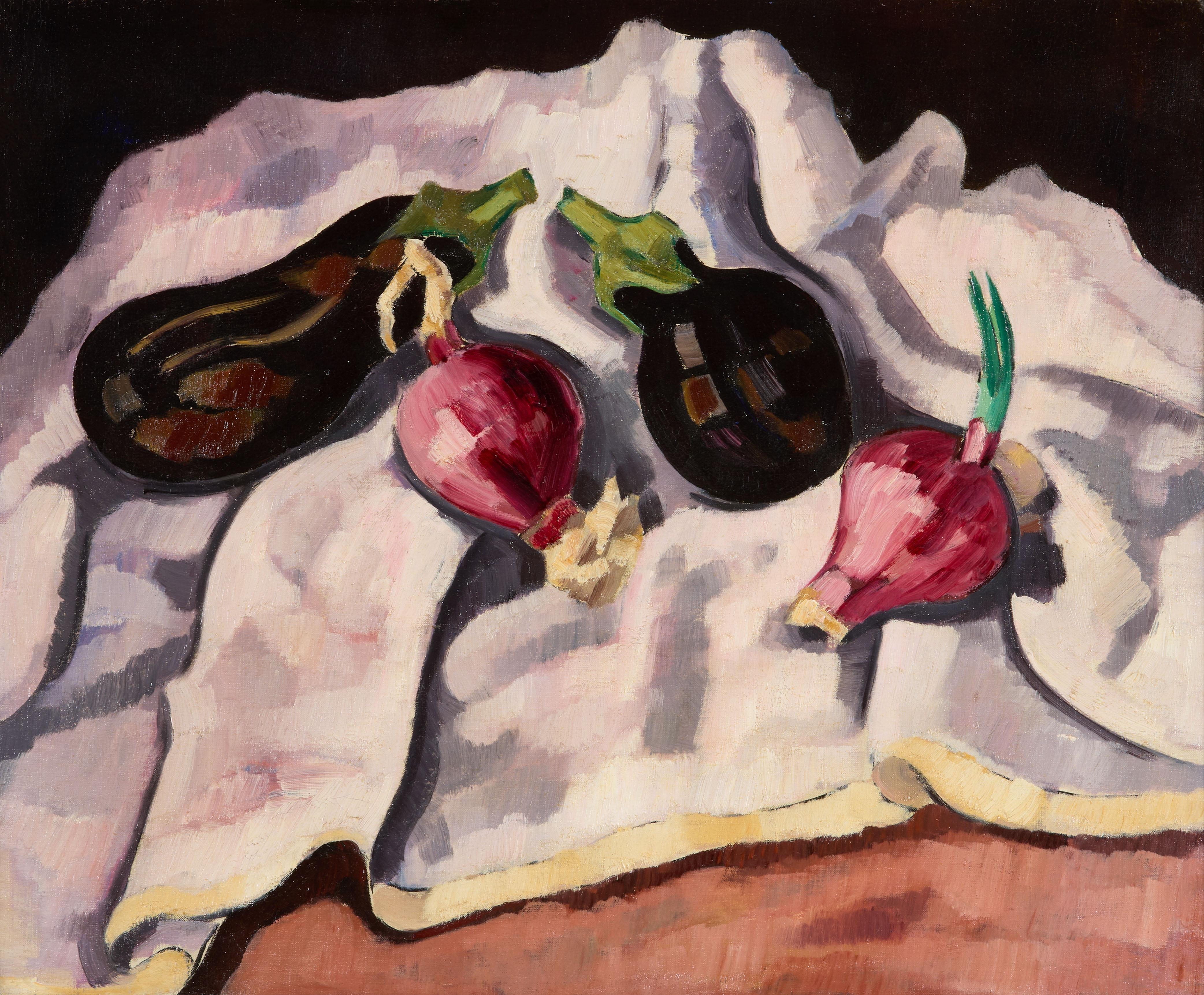 Artwork by Marsden Hartley, Still Life (Eggplants and Onions, Made of Oil On Canvas