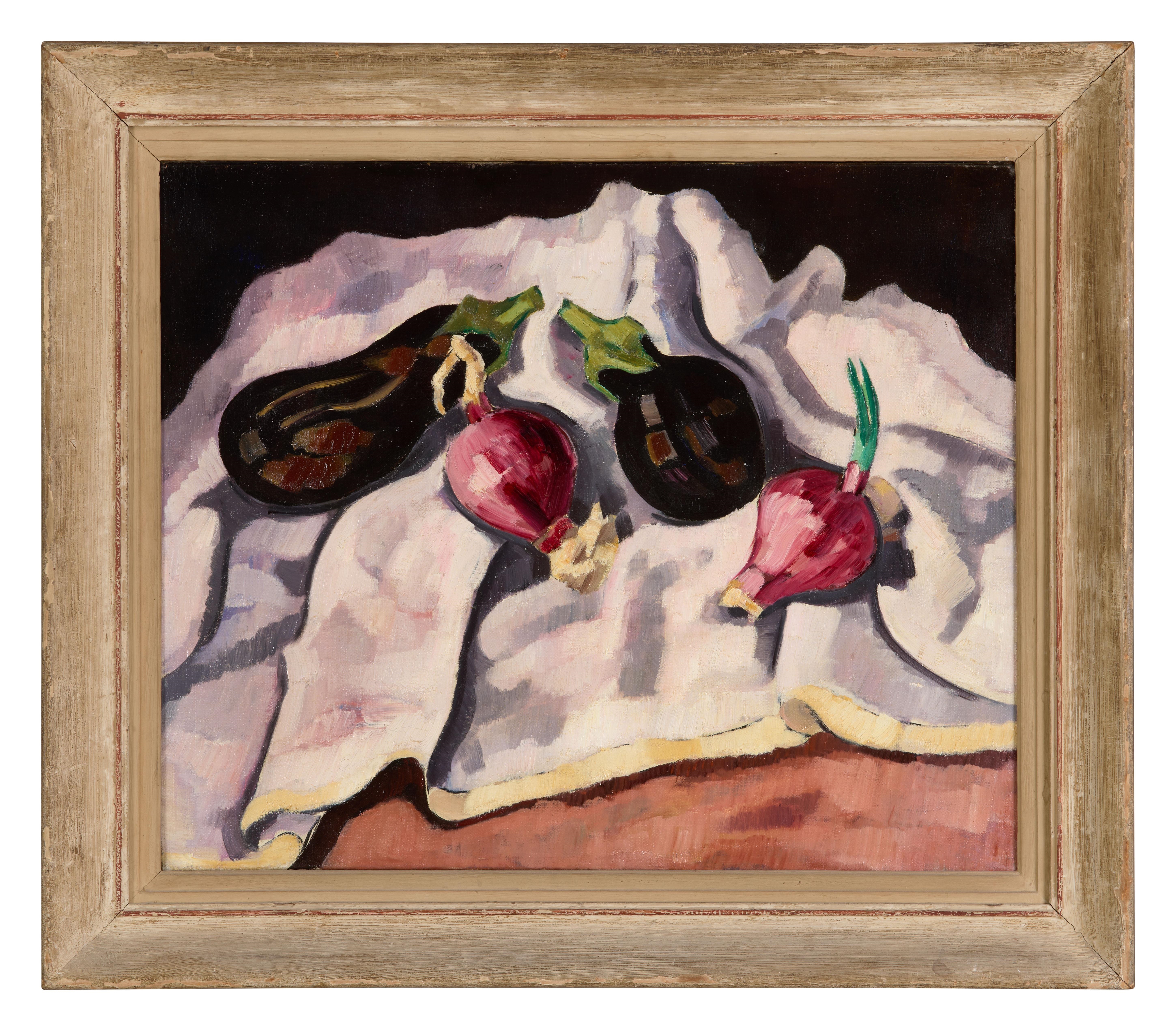 Artwork by Marsden Hartley, Still Life (Eggplants and Onions, Made of Oil On Canvas