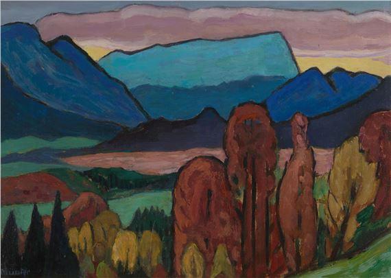 View of the Mountains with Dark Clouds (Blick aufs Gebirge mit dunkler Wolke - Gabriele Münter